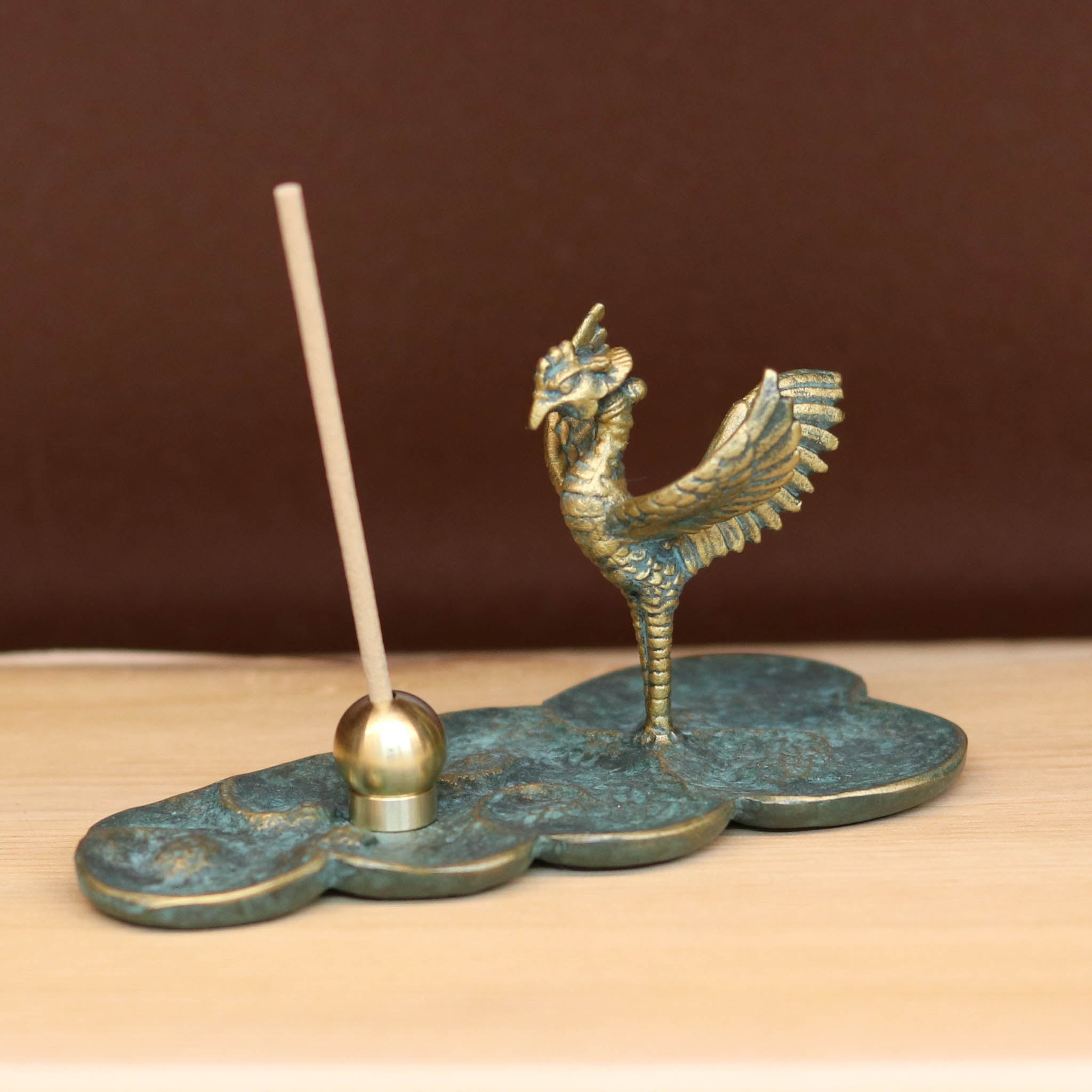 高岡銅器 香皿 | 鳳凰 丸型香立付 桐箱入 | 金