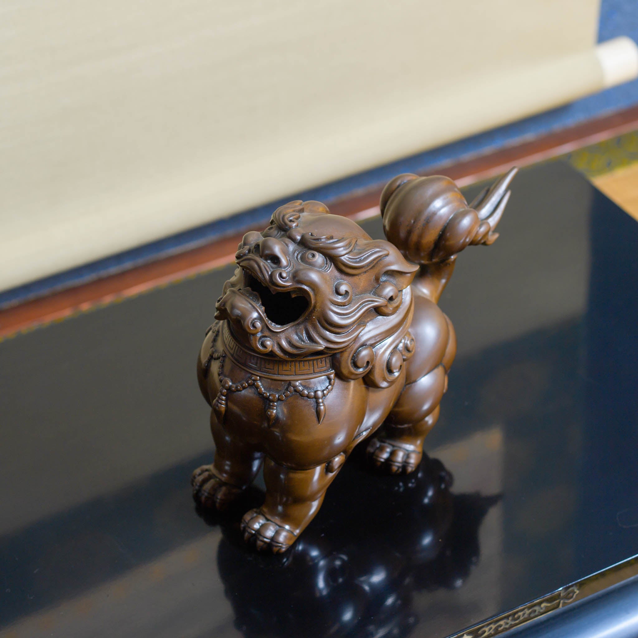 高岡銅器 香炉 | 獅子 煮色 | 銅 | 喜泉堂