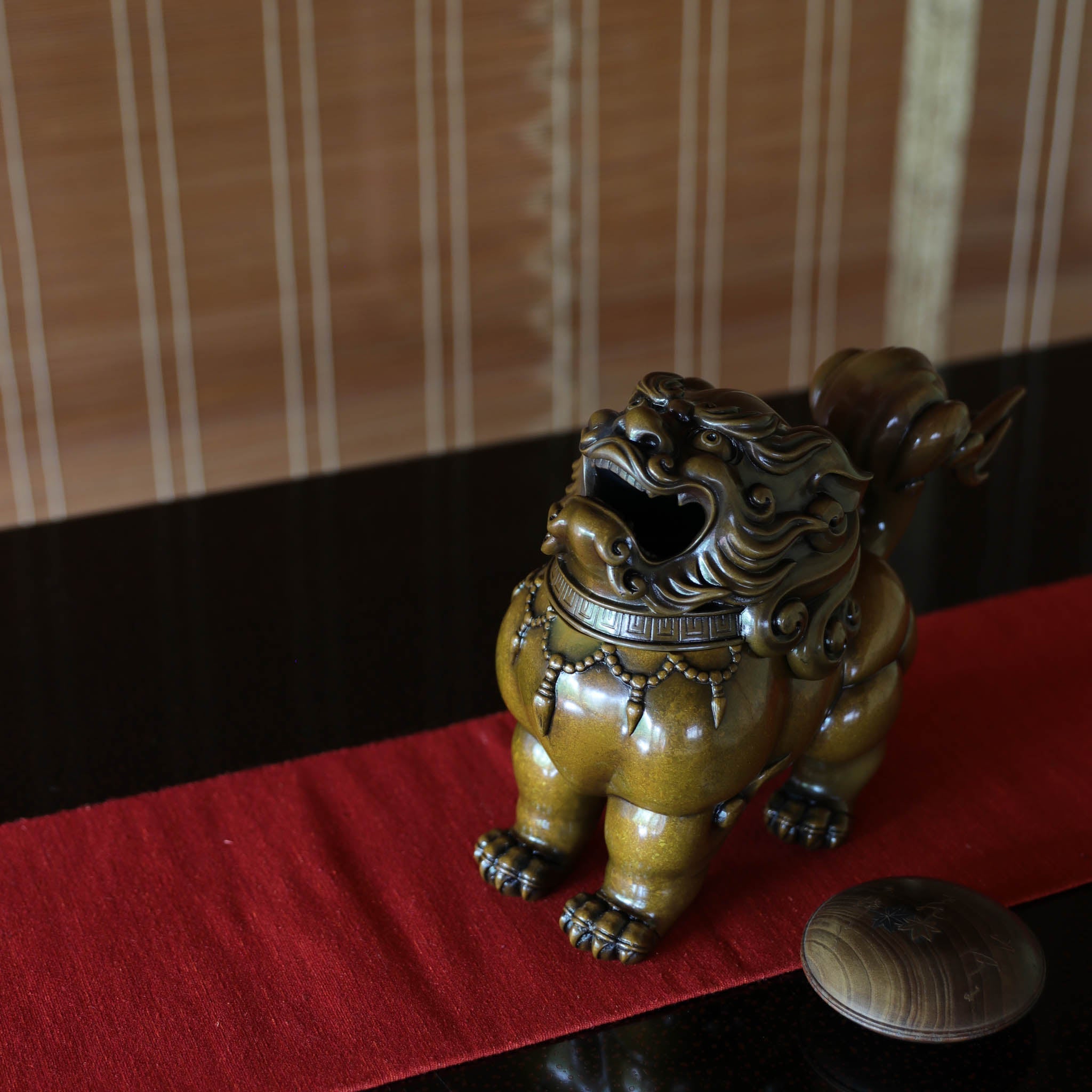 高岡銅器 香炉 | 獅子 煮色 | 銅 | 喜泉堂