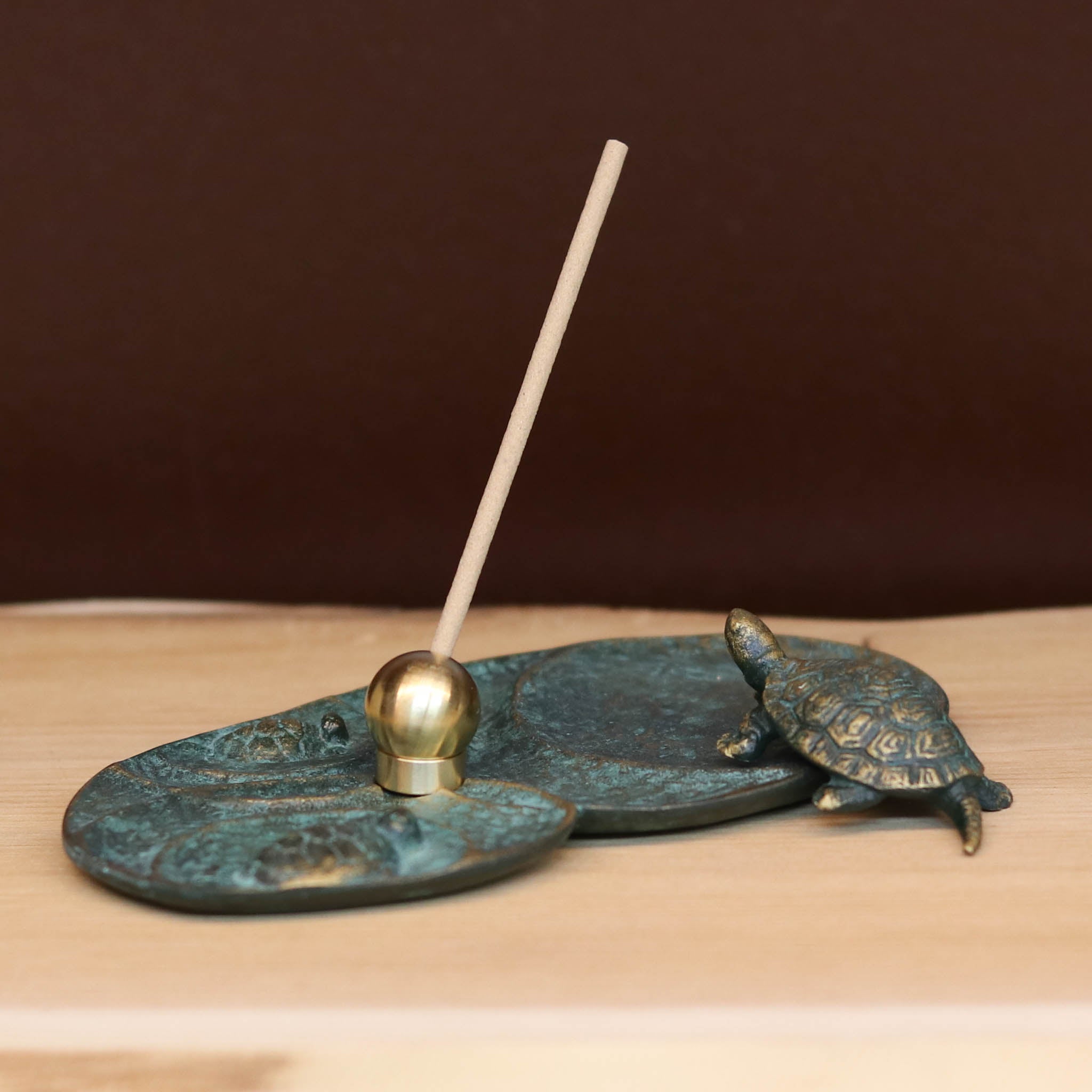 高岡銅器 香皿 | かめ 丸型香立付 桐箱入 | 金