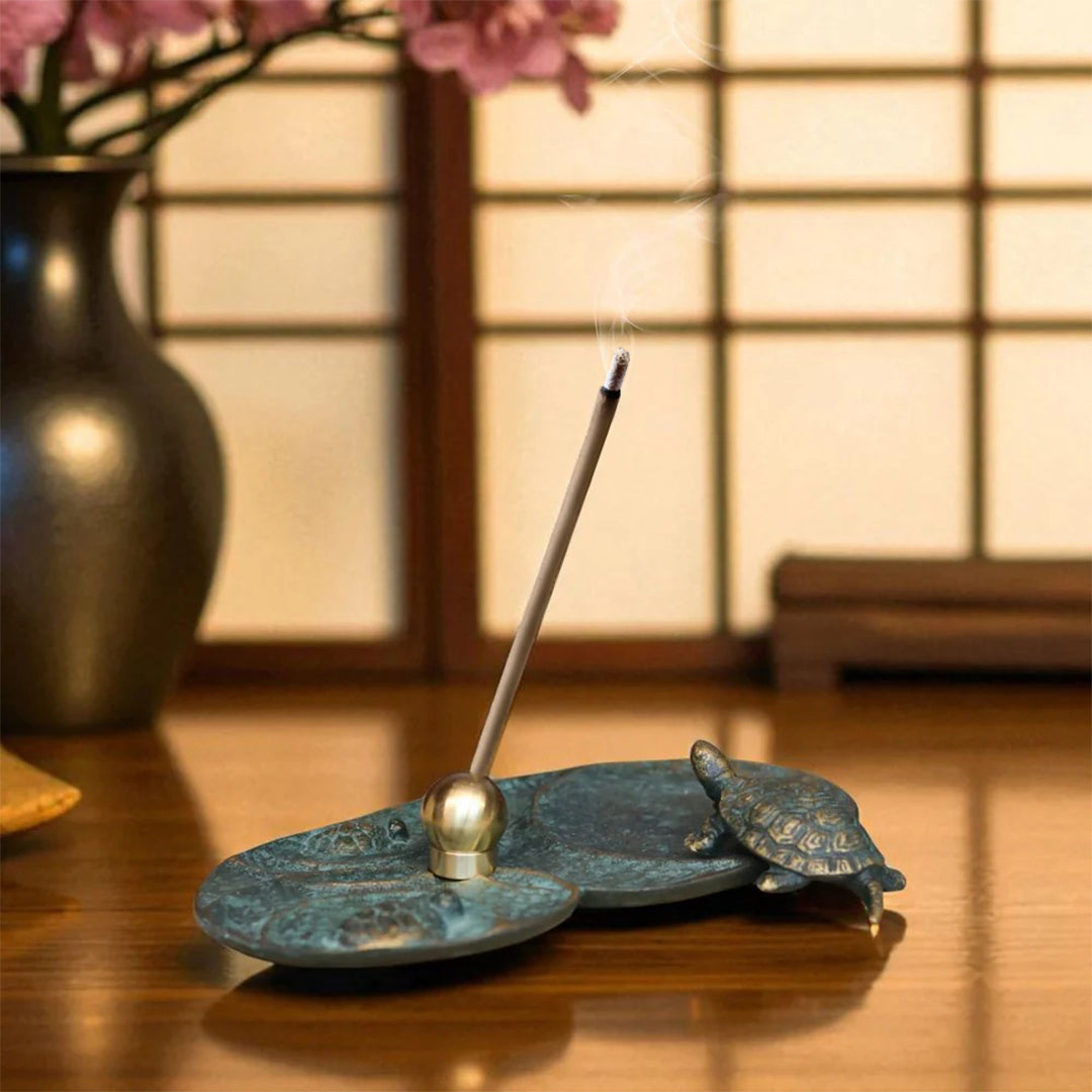 高岡銅器 香皿 | かめ 丸型香立付 桐箱入 | 金