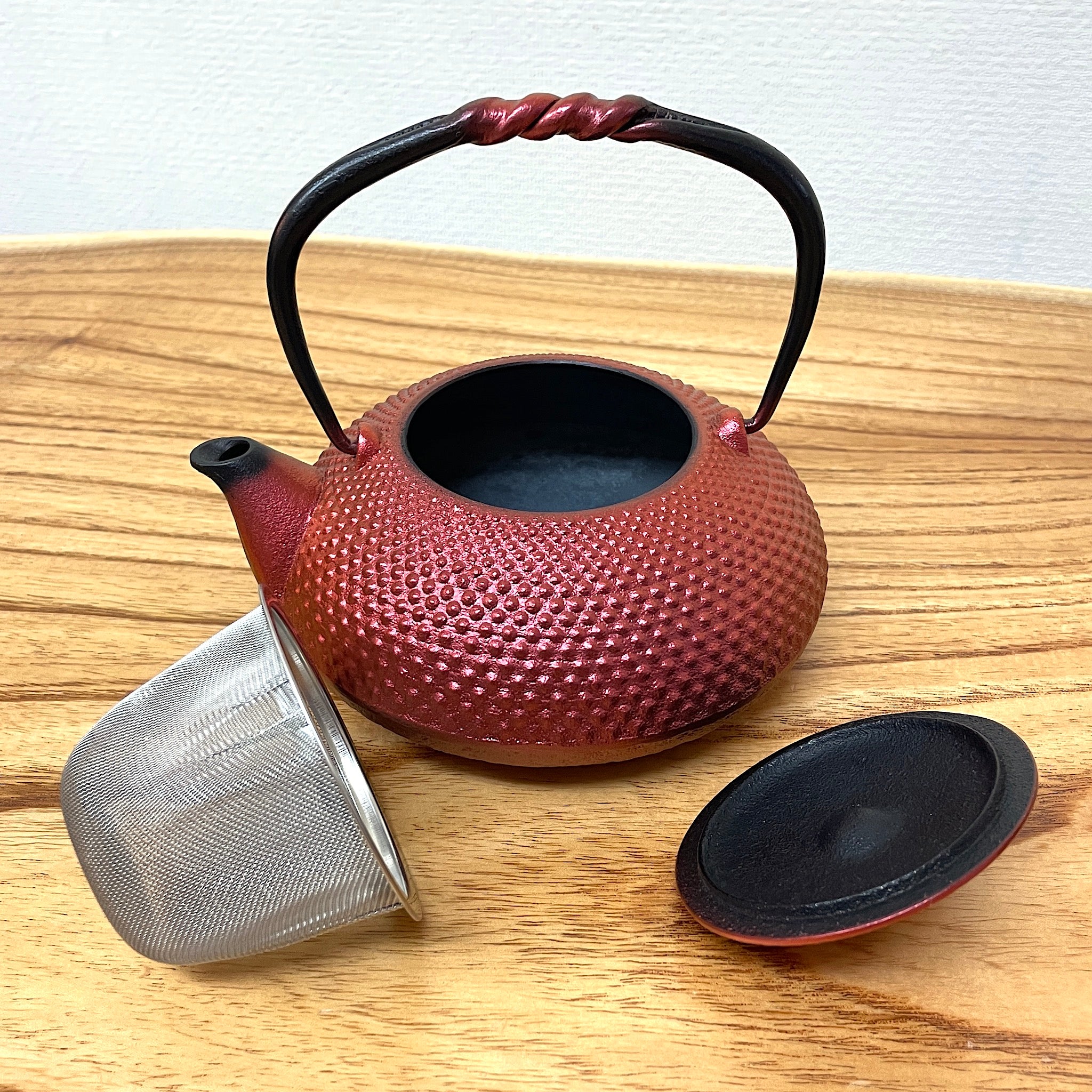 南部鉄器 小鉄瓶 急須 | アラレ 0.5L | 紅 | 及富