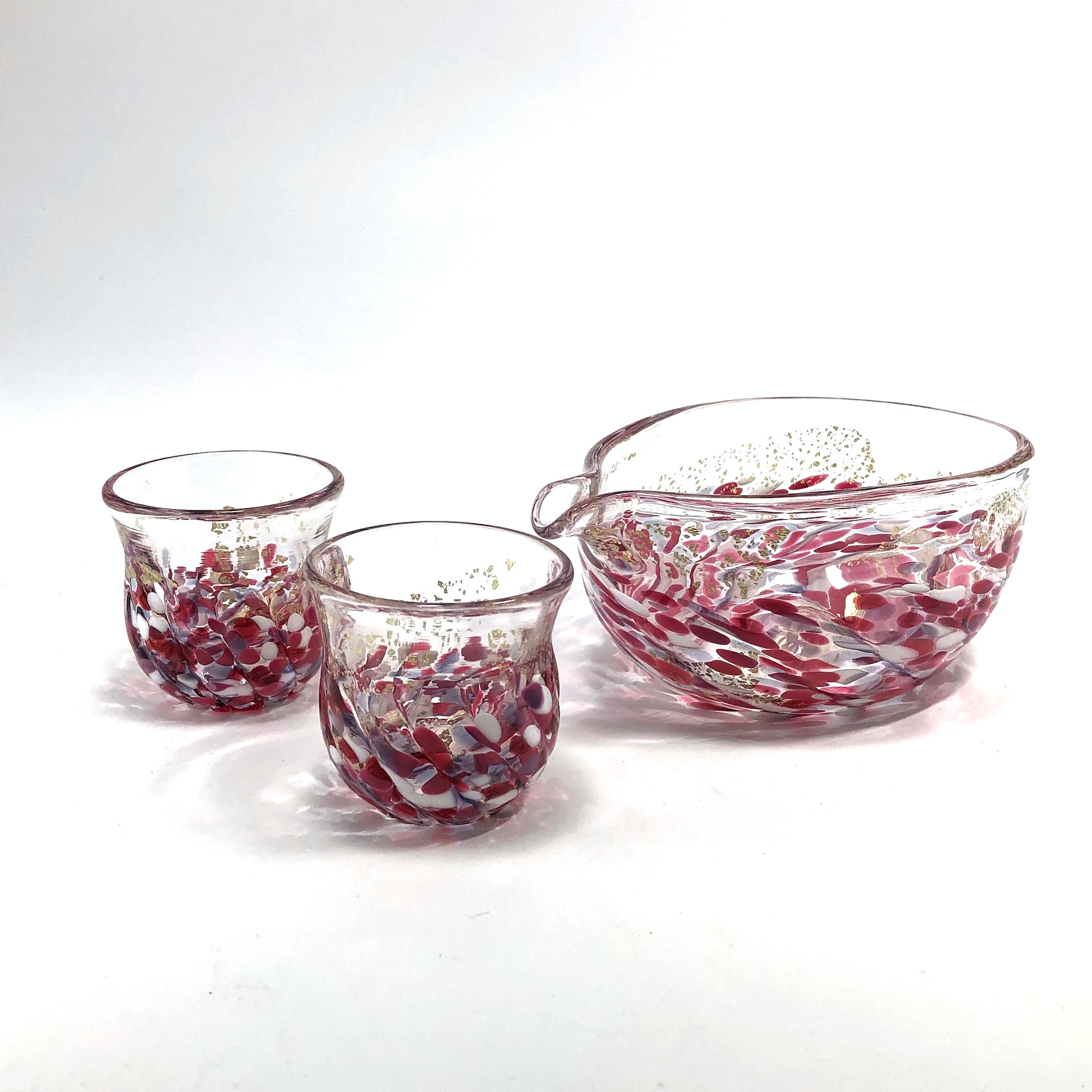 津軽びいどろ 酒器セット | 片口 盃 | 花筏 | 北洋硝子