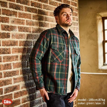 エクストラヘビーネルシャツ グリーン – UES OFFICIAL ONLINE SHOP