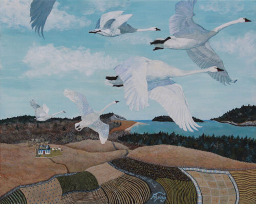 Wild Swans” – original painting – Jen Greta Cart