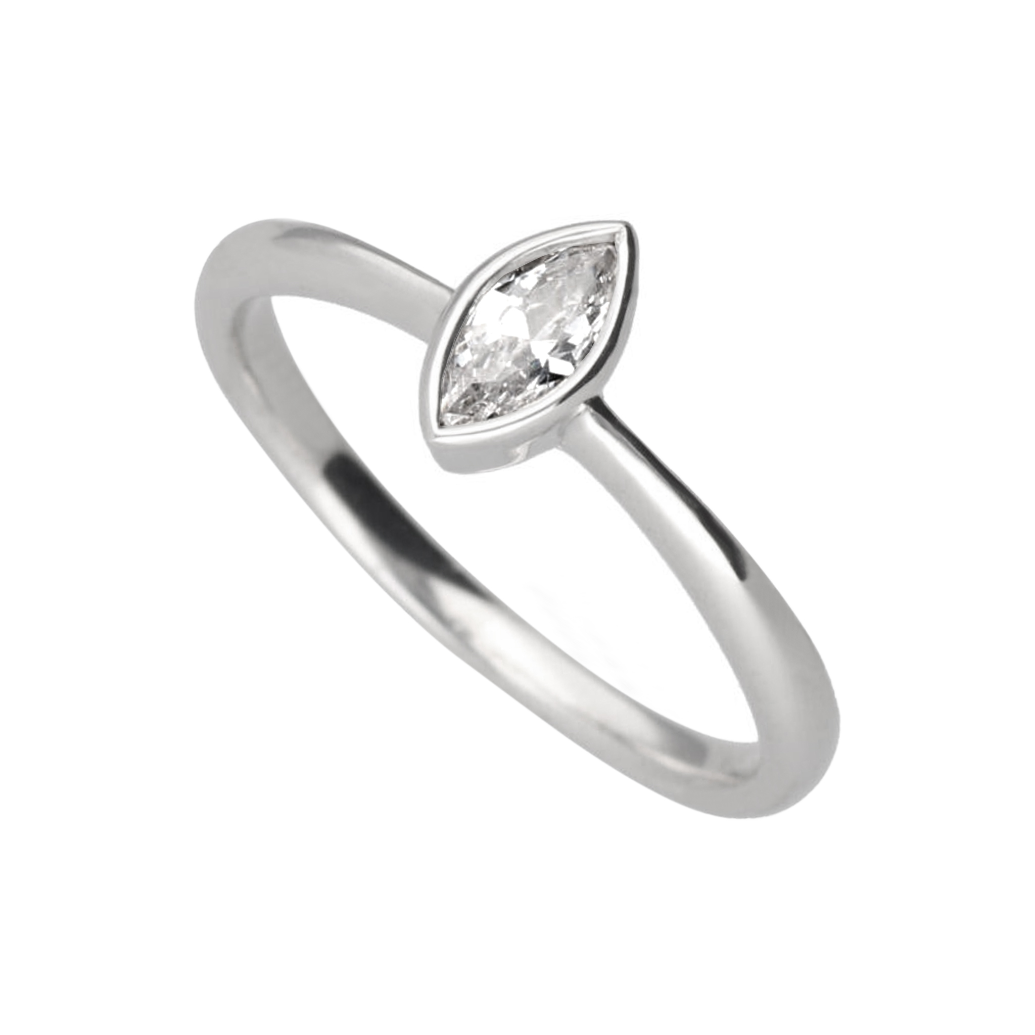 ファンシーカット エンゲージリング ダイヤモンド0.3ct マーキスカット