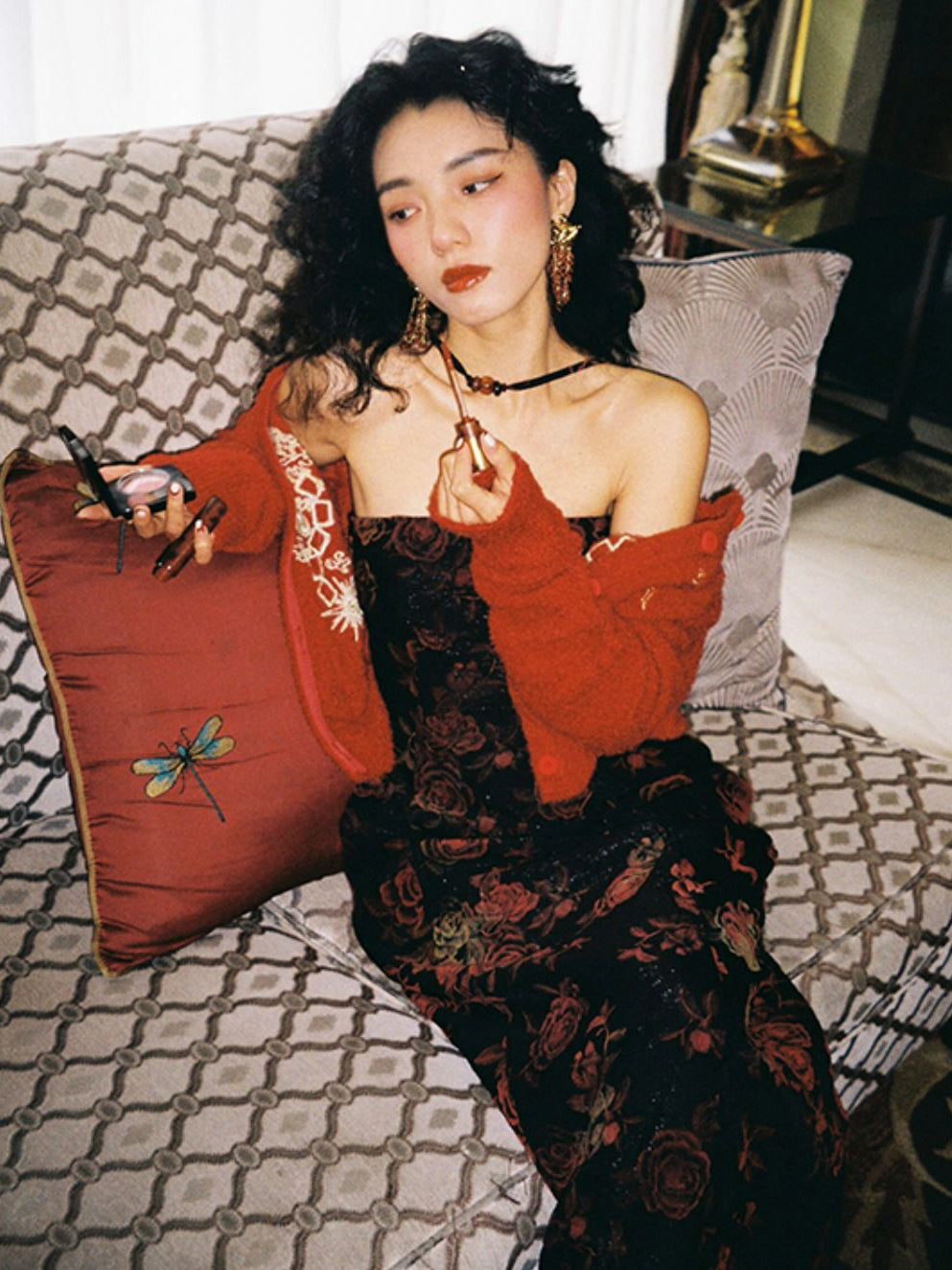 フローラルチャイナドレス（ブラック） – Jasmine