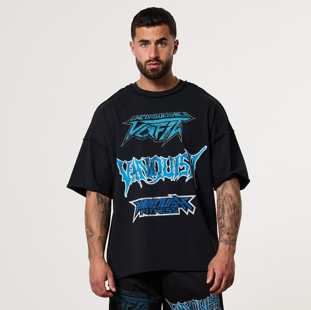 VANQUISH FITNESS Grungeモデル ウォッシュド ブラック オーバーサイズ