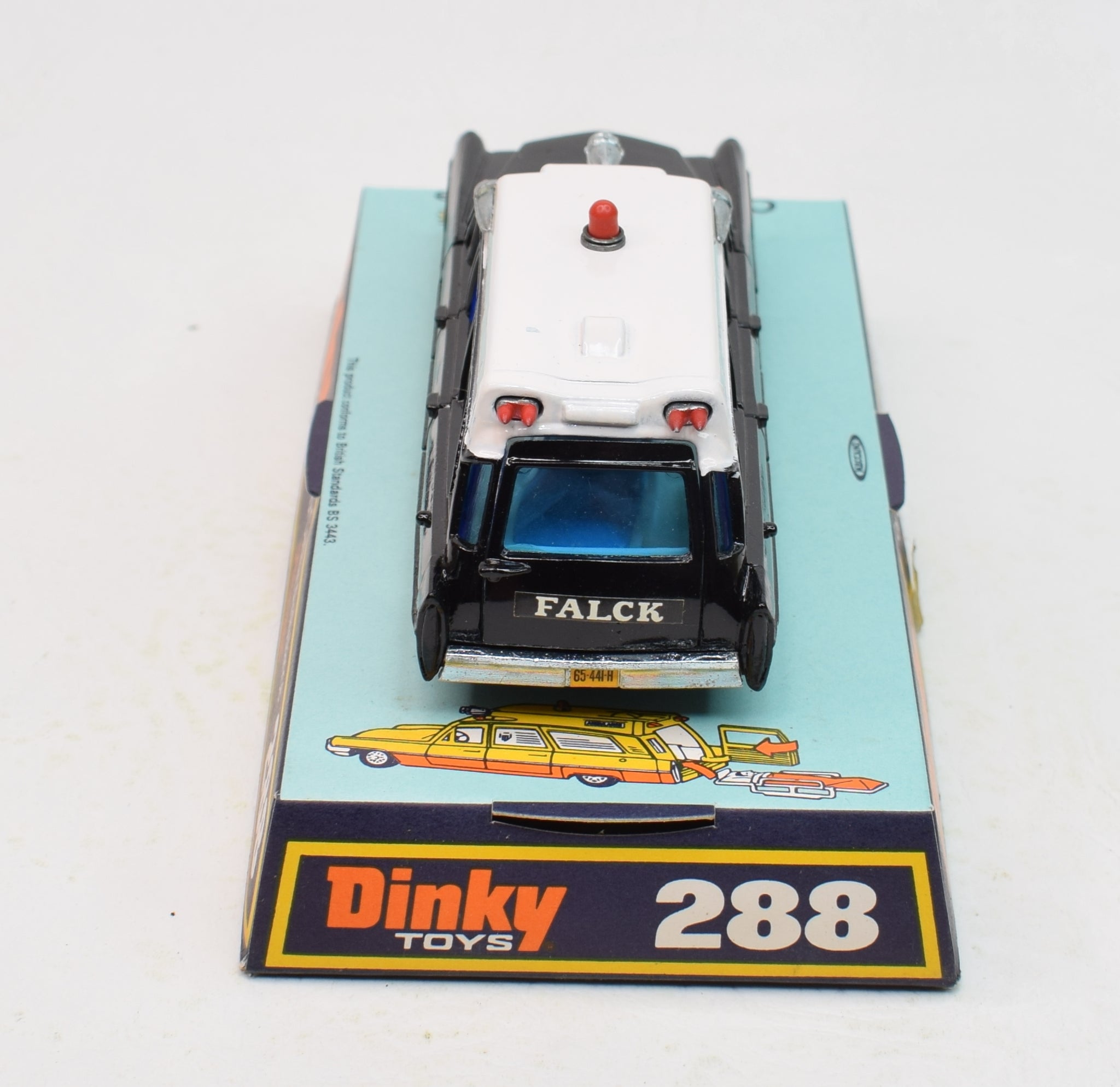 Dinky toys 288 Superior Cadillac Ambulance Danish Export 'Falck