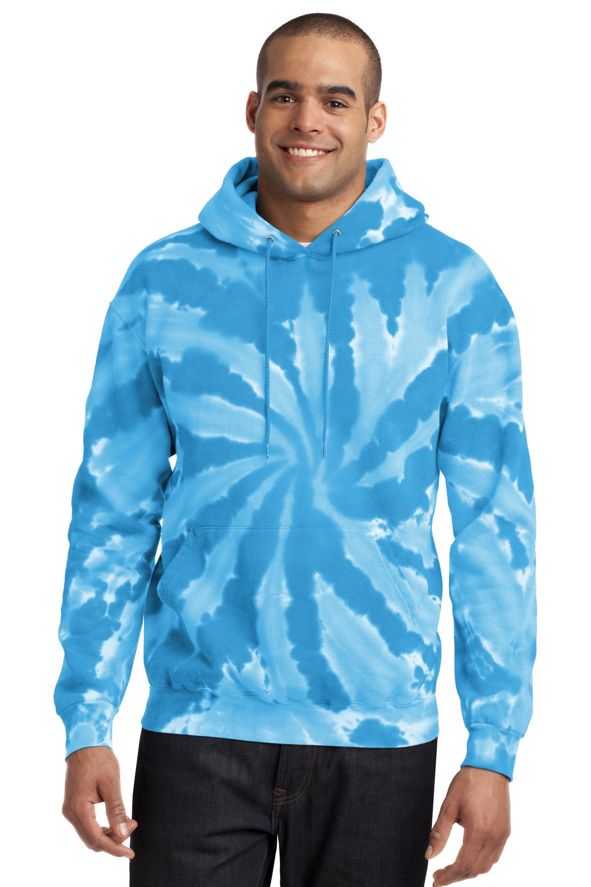 Port & Company Unisex Tie Dye Pullover Hoodie Pc146 Turquoise | Jiffy