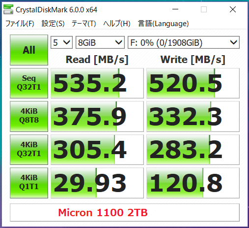 TB単価2万円切り激安バルクSSD「Micron 1100 2TB」をレビュー | 自作と