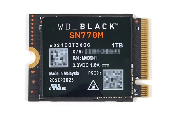 WD_BLACK SN770M 1TB / 2TB」をレビュー。SN770の高性能が2230サイズに