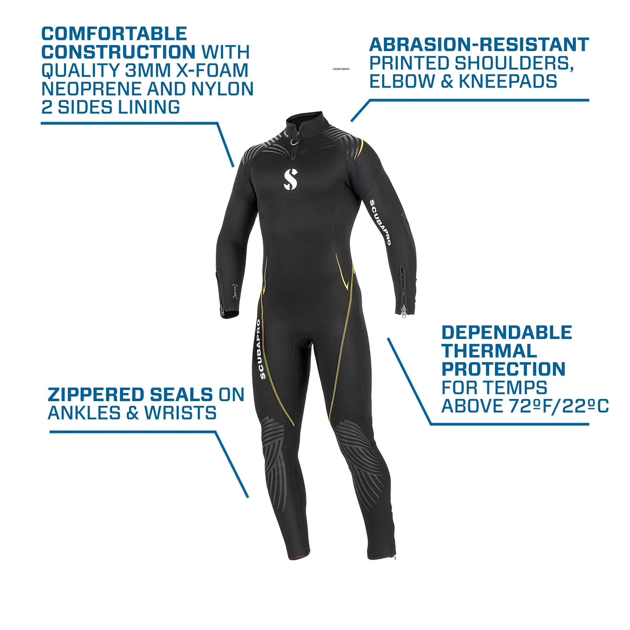 Definition Steamer, Men, 3MM - SCUBAPRO