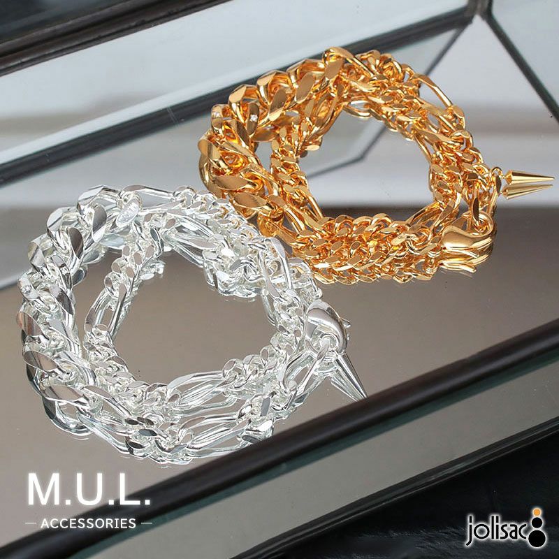M.U.L. エムユーエル ダイヤモンドダブルCDチェーンブレスレット MULA
