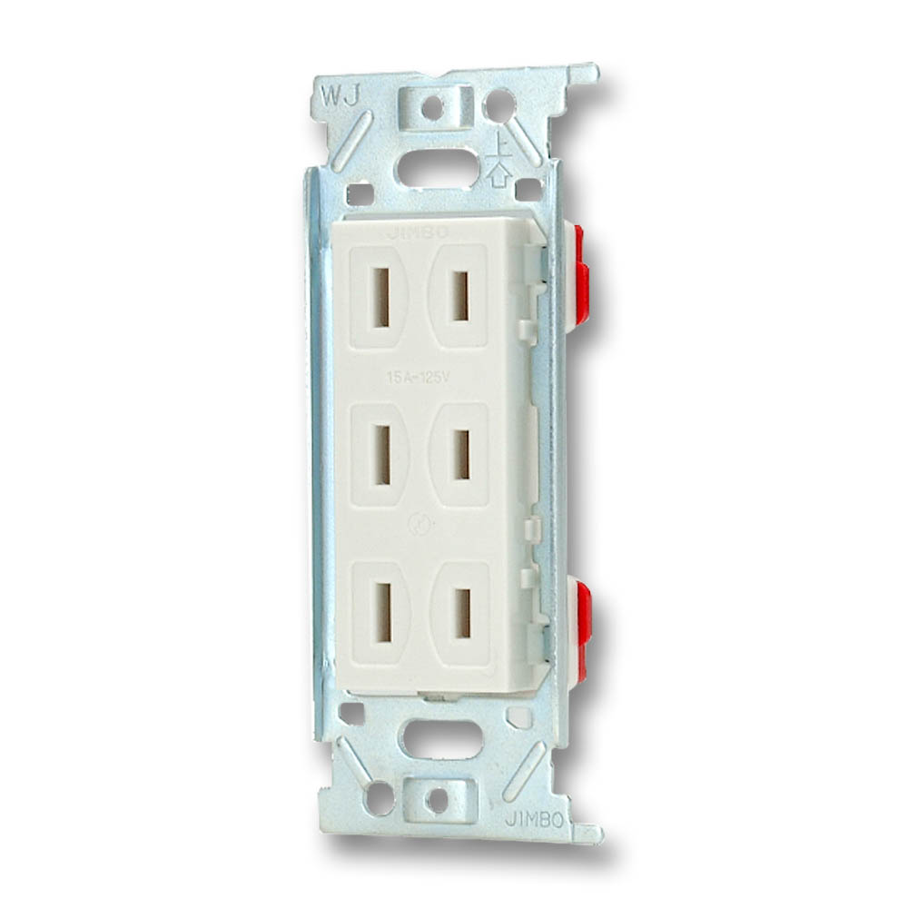 埋込トリプルコンセント 2P15A JEC－BN－555 PW