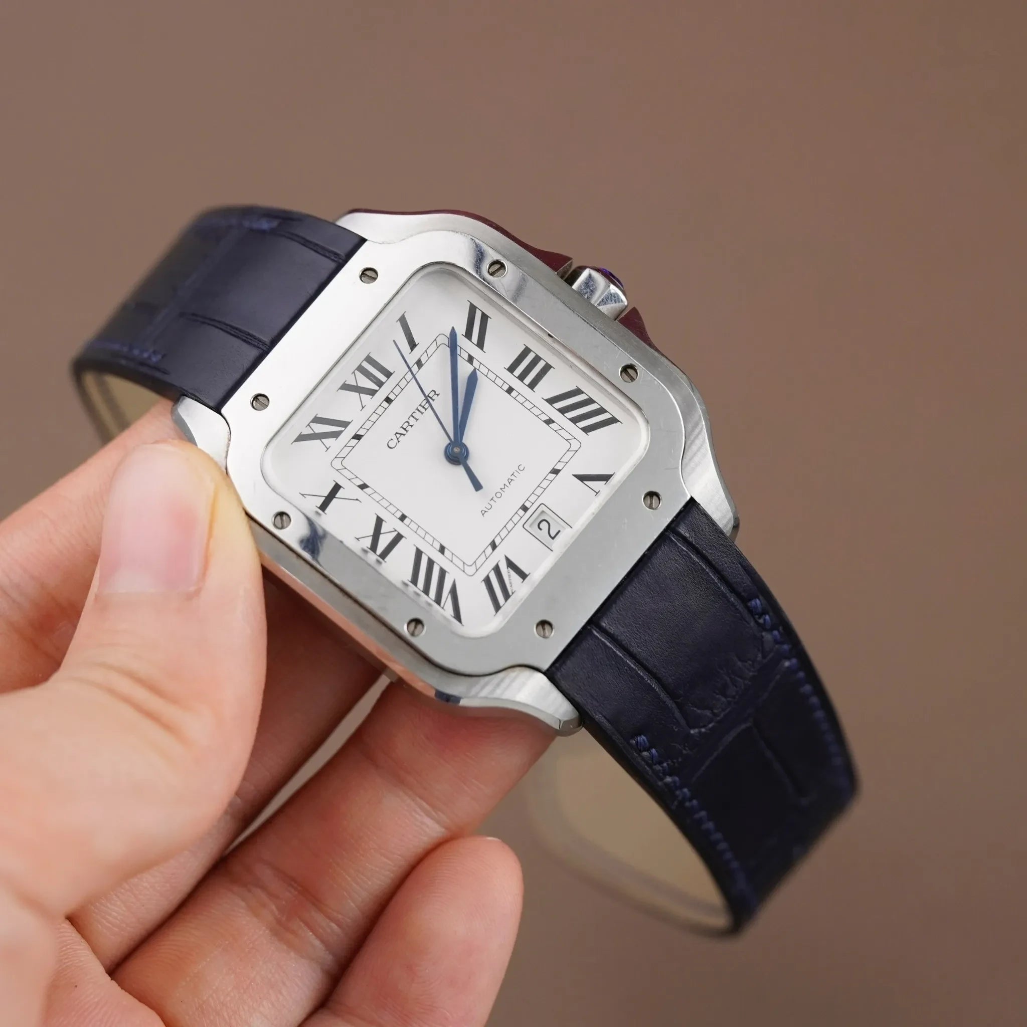 サントス ドゥ カルティエ用 オーダーメイド 革ベルト 折りたたみ