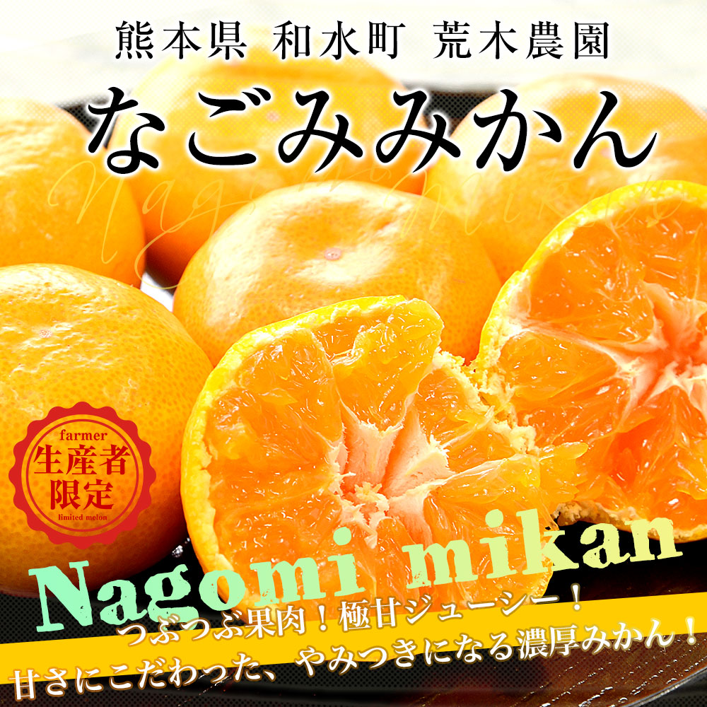 熊本県から産地直送 和水町 荒木農園 なごみみかん 秀品 MからSサイズ