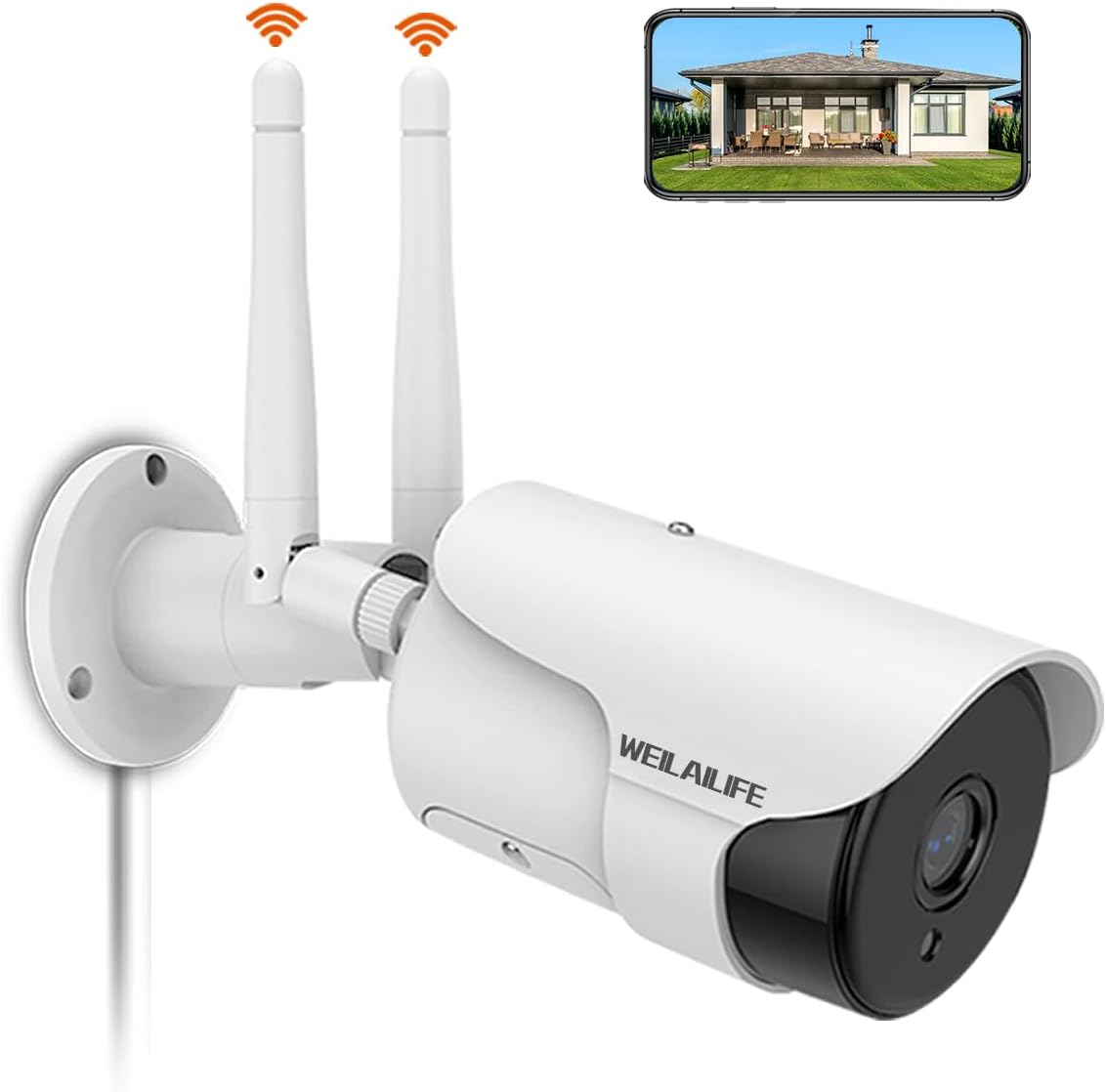 WEILAILIFE 防犯カメラ ワイヤレス 屋外 500万画素 防犯カメラ 監視