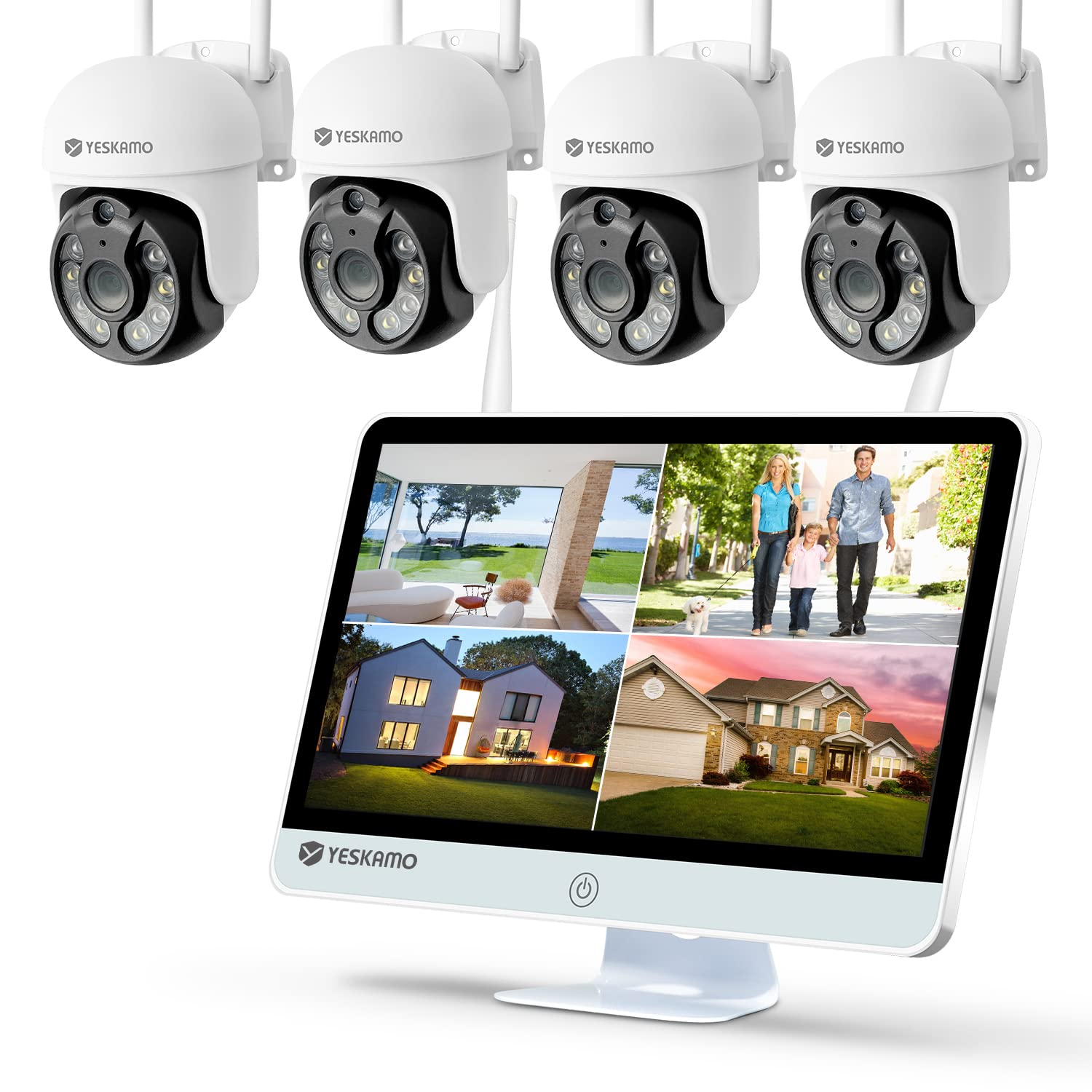 JP-TJ12-10804-PTZ3TB 防犯カメラ ワイヤレス (500万画素wifiカメラ4台