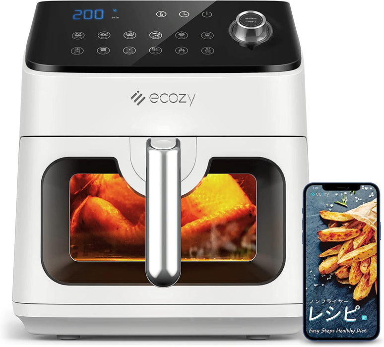 ノンフライヤー 【透明窓】 4.3L大容量 1-4人 エアフライヤー 中断記憶
