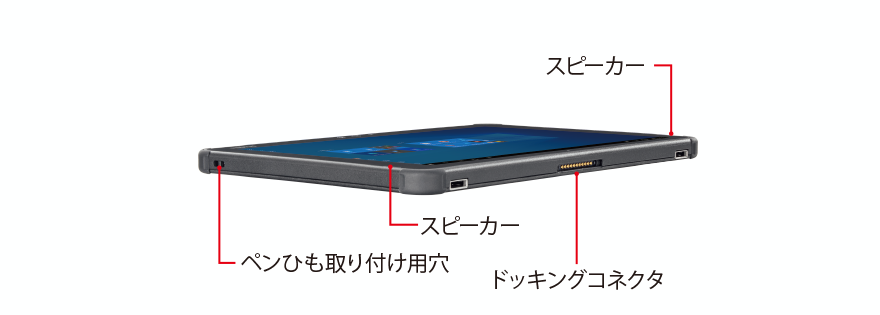 富士通 防水タブレット ARROWS Tab Q5011/GB 各部名称/外観 - FMWORLD