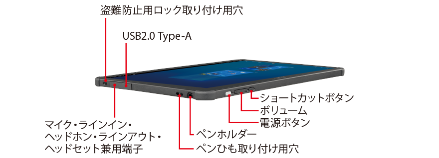 富士通 防水タブレット ARROWS Tab Q7311/FE 各部名称/外観 - FMWORLD