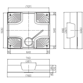 ベストレイ 防水パン 74嵩上げ一体タイプ 縦引排水トラップ付 シナネン