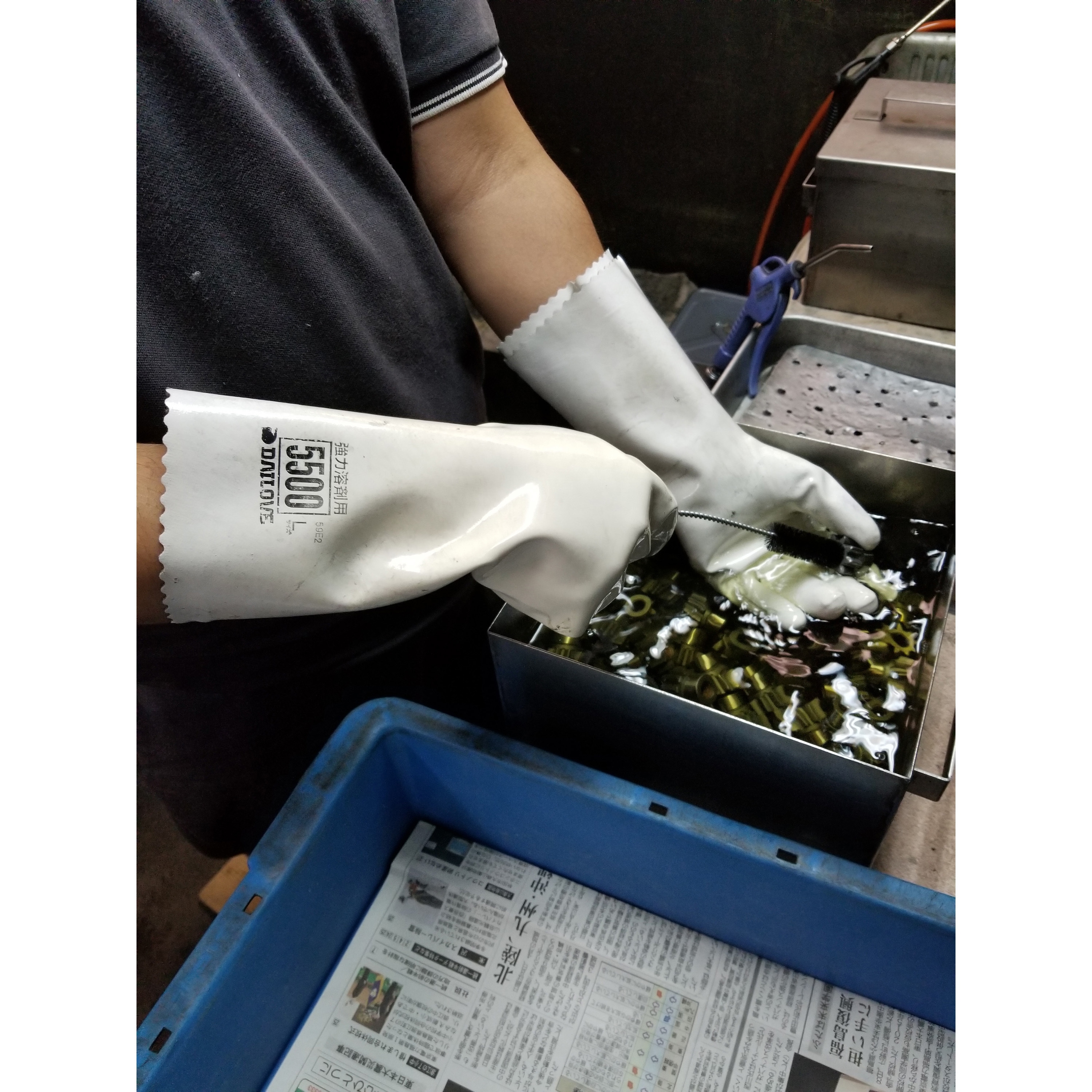 5500-L 耐溶剤手袋 ダイローブ5500 ダイヤゴム 1双入 サイズL - 【通販