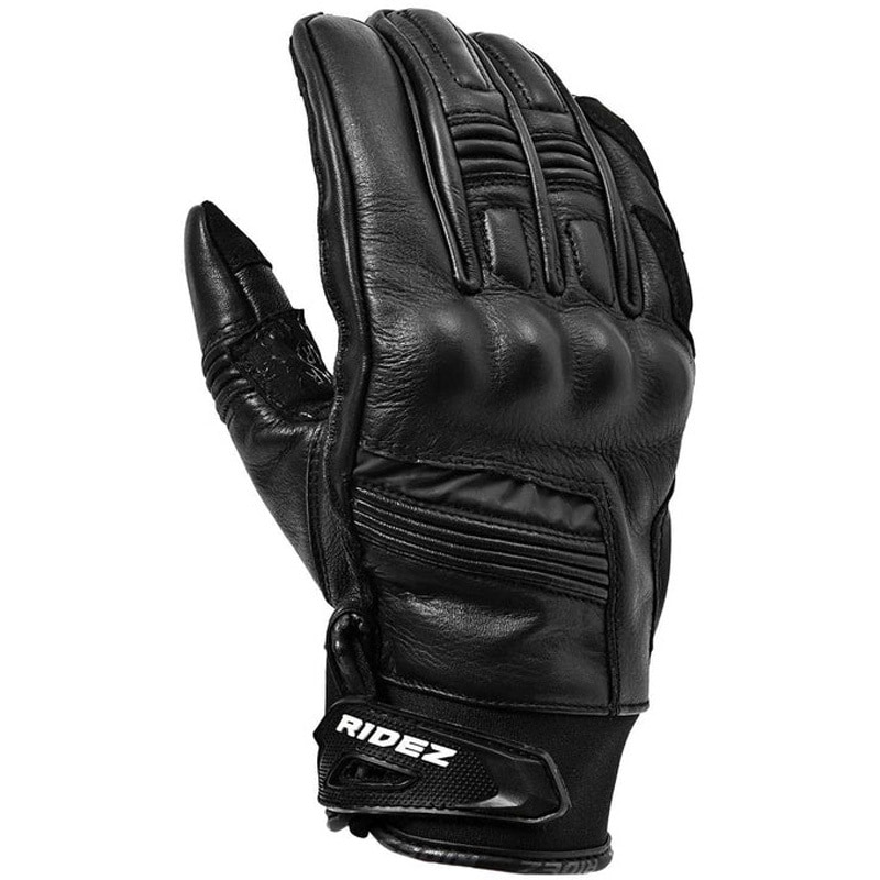 RLG263-S バイク用 QUASAR ライダーグローブ ブラック レザー RIDEZ
