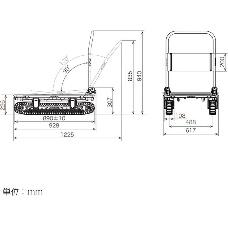 SC-9060AX OG 運搬台車アクロス クローラータイプ 矢崎化工 適合