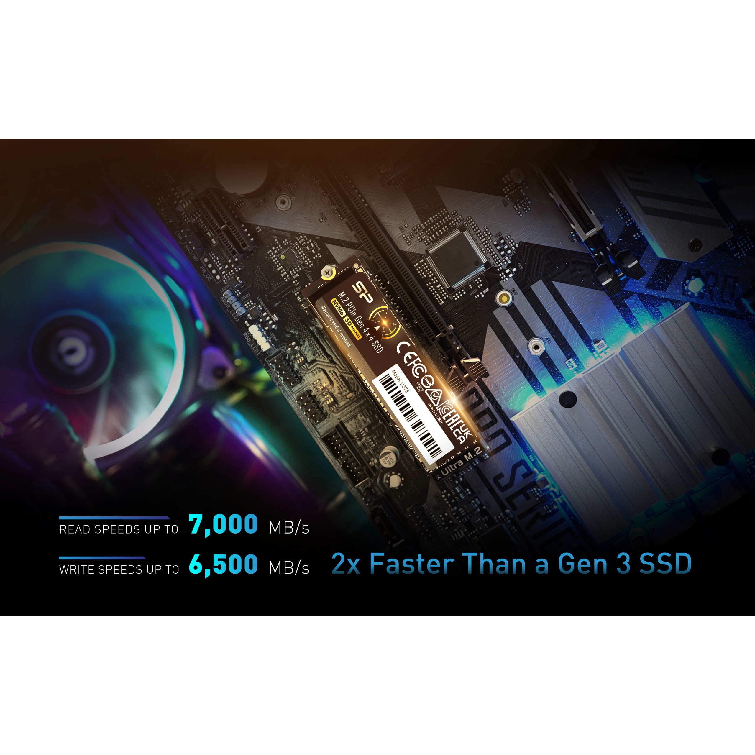 SP01KGBP44US7505 内蔵SSD M.2 PCIe Gen4x4 US75 高速 シリコンパワー