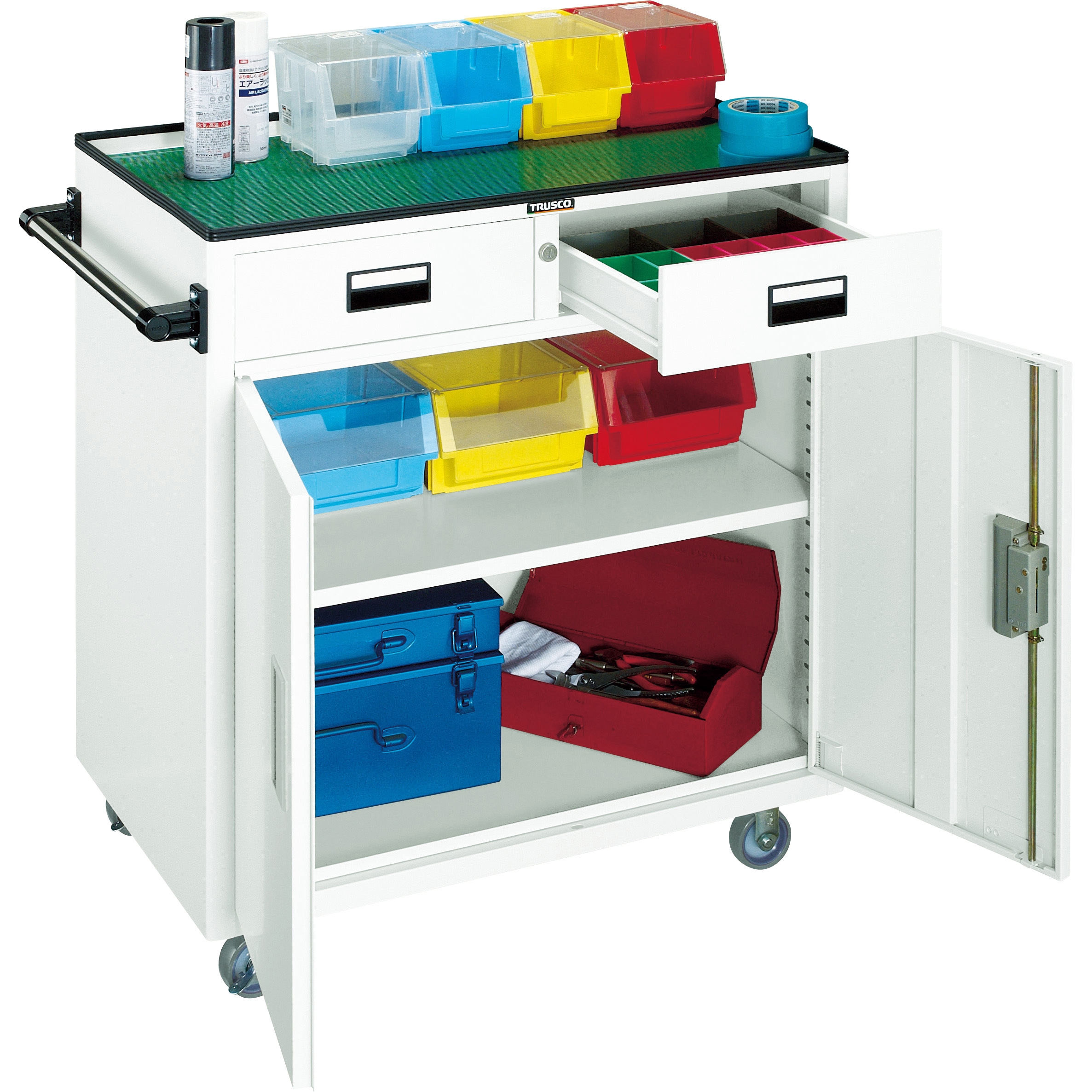 NTS-503N-W ツールワゴン 引出・扉付 TRUSCO 奥行400mm高さ880mm NTS