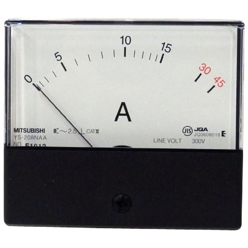 YS-208NAA B 0-15-45A DRCT N 交流電流計 角形計器 Y-2Nシリーズ 1個