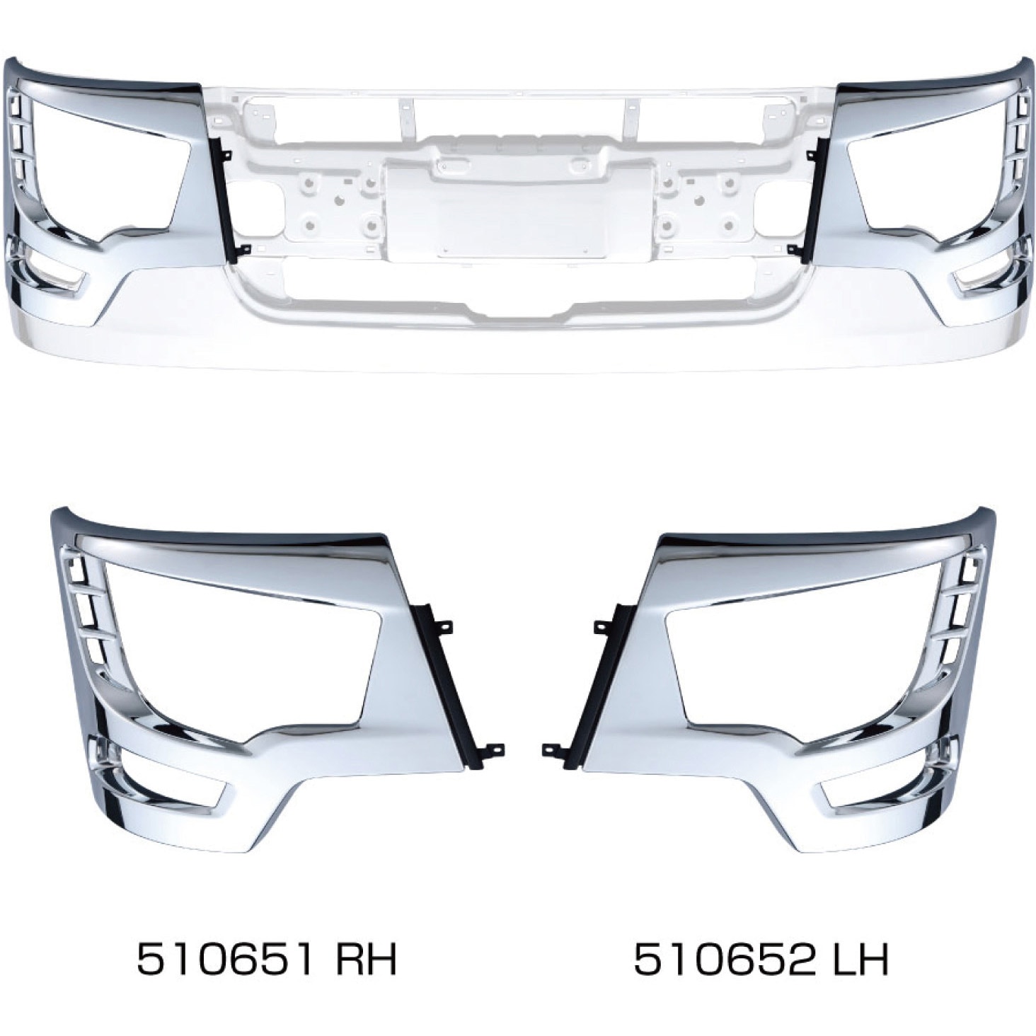 510651 17スーパーグレートフロントバンパーライトベゼル JET INOUE