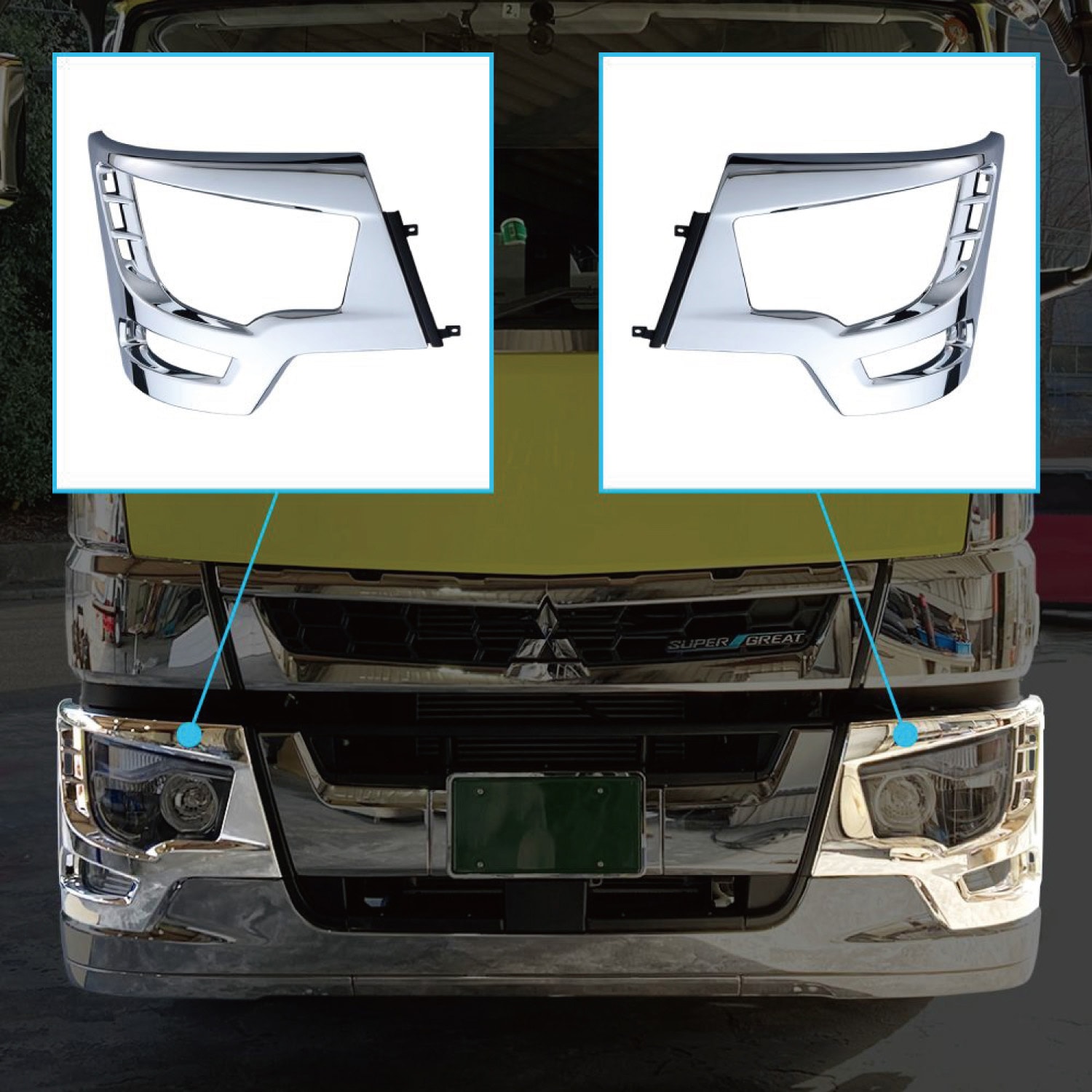 510651 17スーパーグレートフロントバンパーライトベゼル JET INOUE