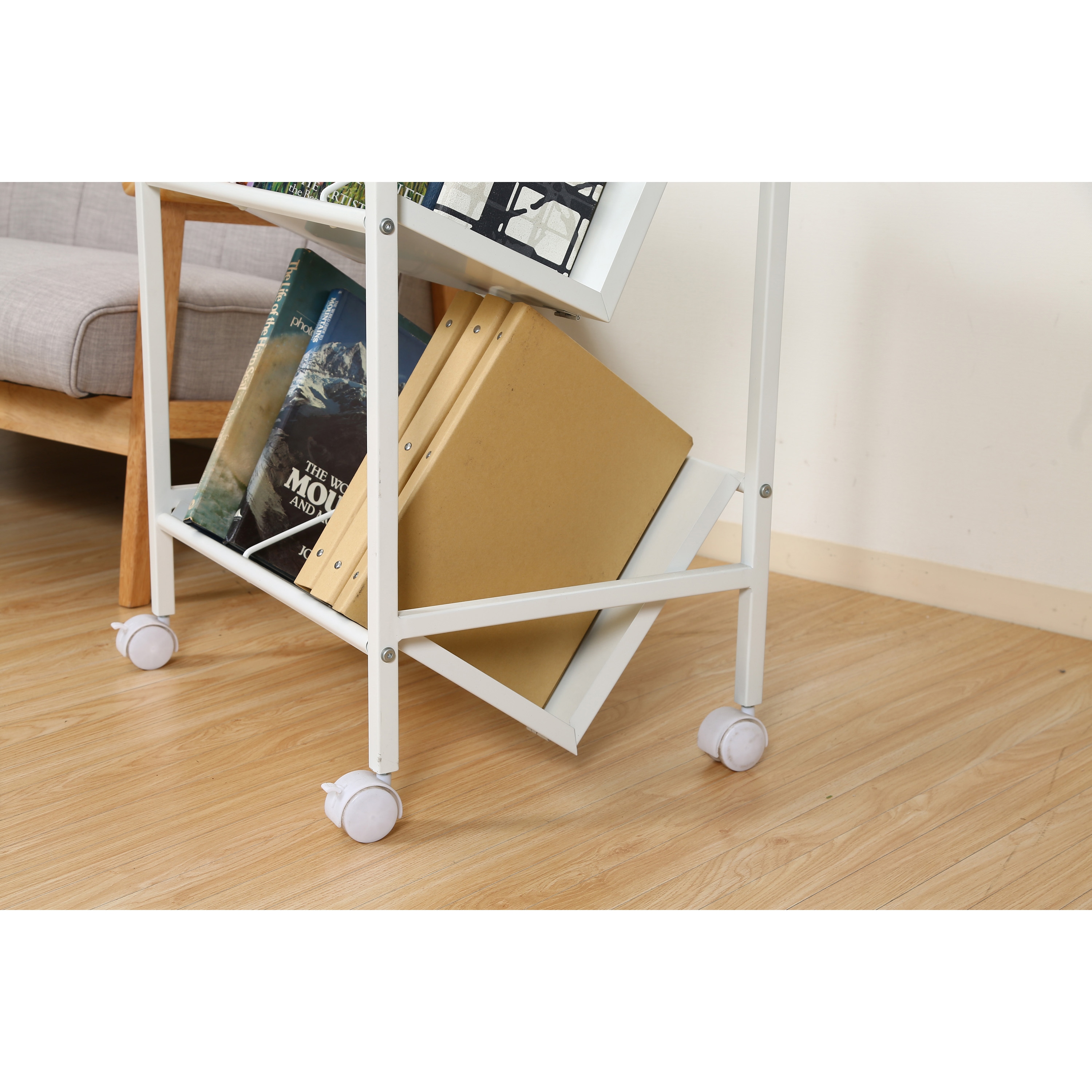 83983 ホワイト ファイルワゴン 不二貿易 キャスターあり 2段 - 【通販