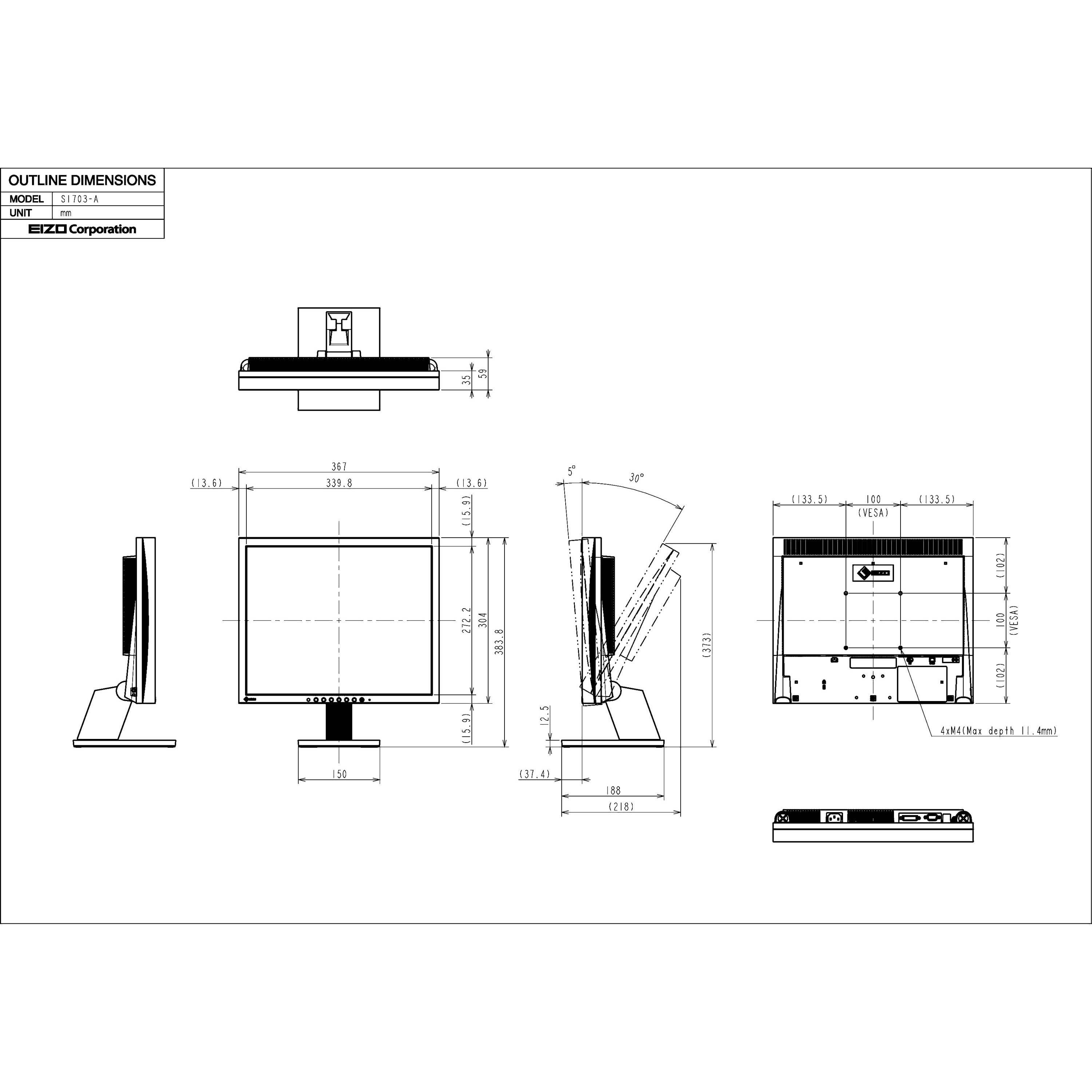 S1703-ATBK 液晶モニター FlexScan S1703 1台 EIZO 【通販モノタロウ】