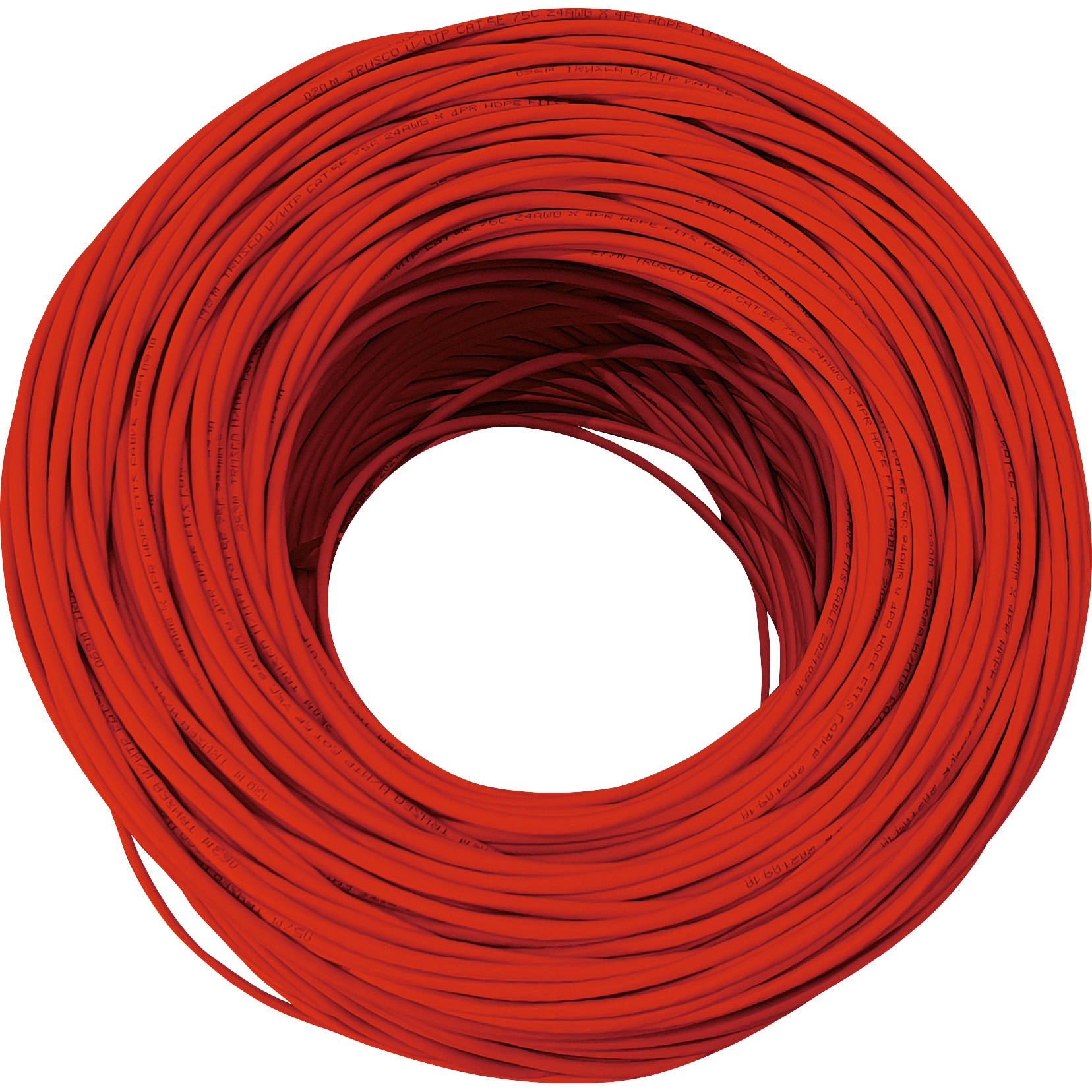 TUTP-CAT5E-100R LANケーブル カテゴリ5e TRUSCO レッド色 100m 1巻