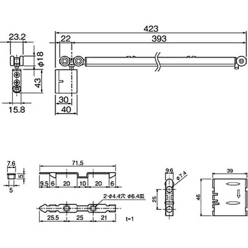 FCX-292-K HRシステム 2wayソフトクローズ上部吊り車 1個 アトムリビン