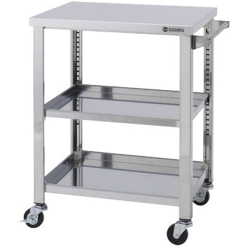 WG3-900K ステンレスワゴン(可動棚) 東製作所 3段 間口900mm奥行450mm
