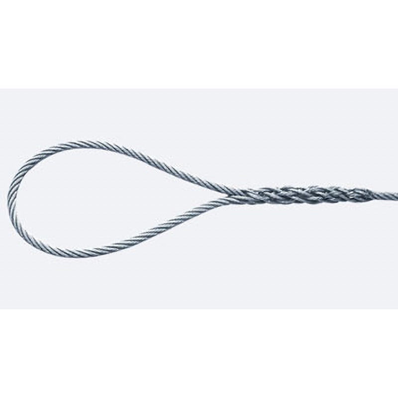Φ12×2m 柔ワイヤロープ両アイ編込み加工(籠差し) 東京製綱 ロープ径