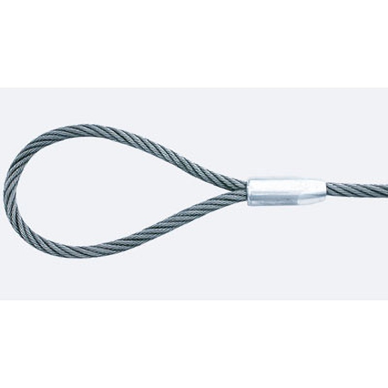 Φ26×4m 柔ワイヤロープ両アイトヨロック加工 東京製綱 ロープ径26mm長