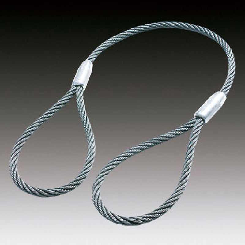 Φ28×2m 柔ワイヤロープ両アイトヨロック加工 東京製綱 ロープ径28mm長