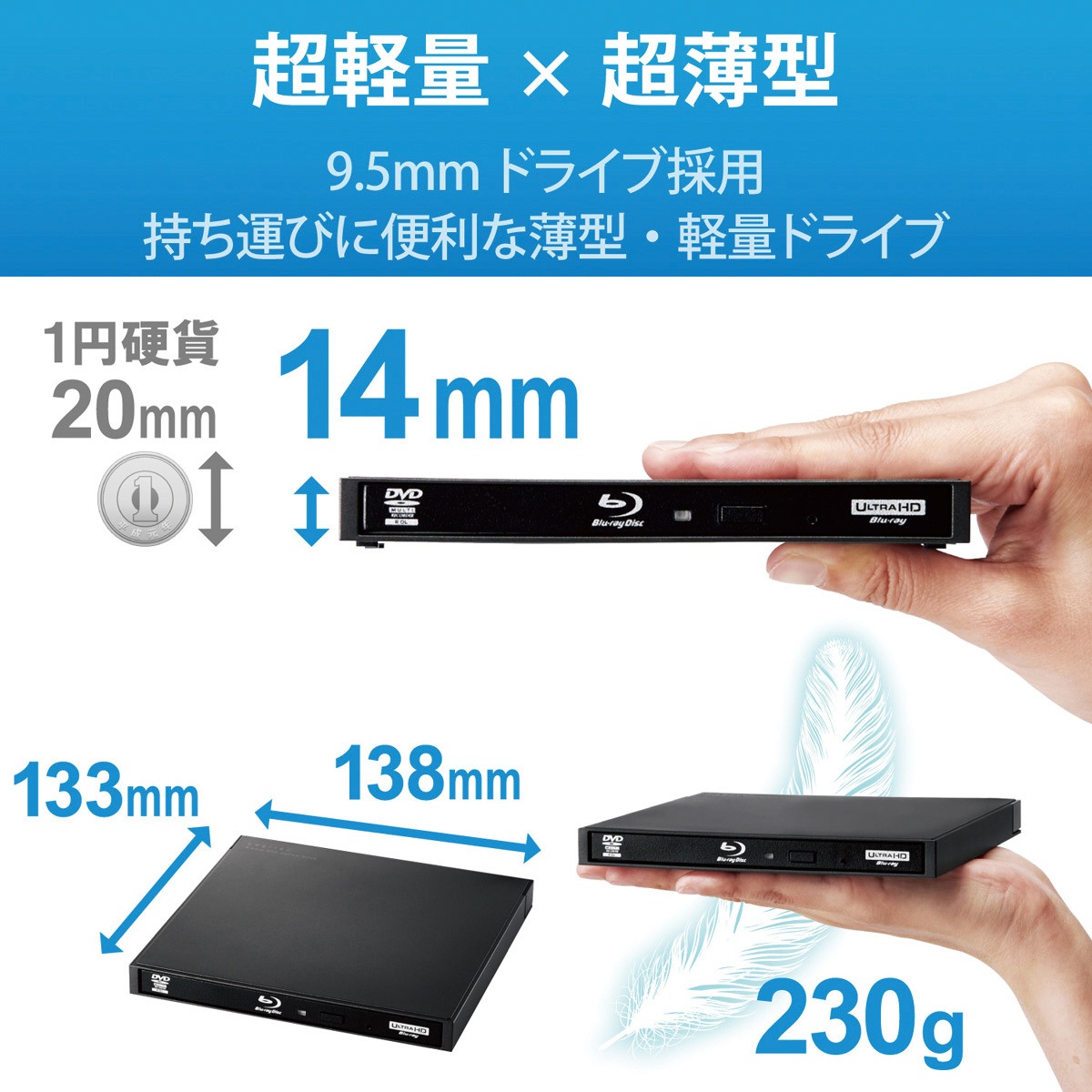 LBD-PWA6U3LBK ブルーレイドライブ 外付け ポータブル 書き込みソフト