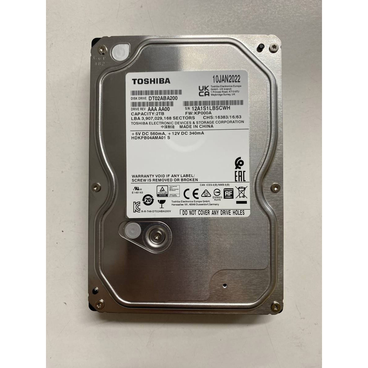 DT02ABA200 東芝(TOSHIBA) 3.5インチ デスクトップPC内蔵型HDD DT02