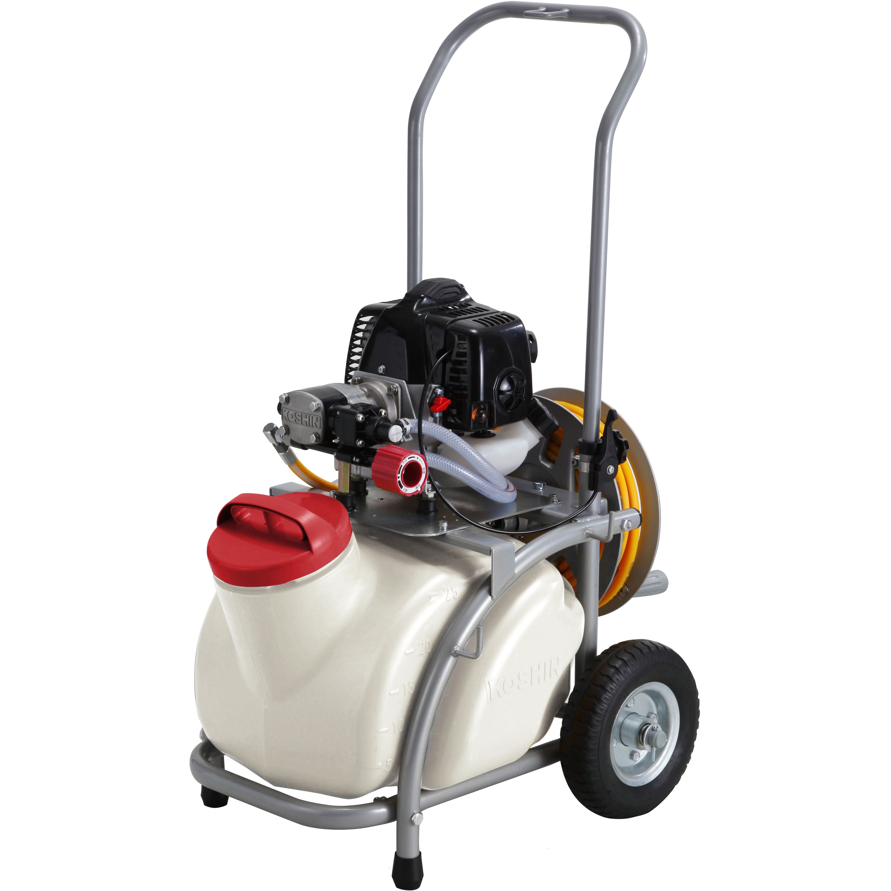 ES-25T タンクキャリー付きエンジン動噴(シングルピストン式) 工進