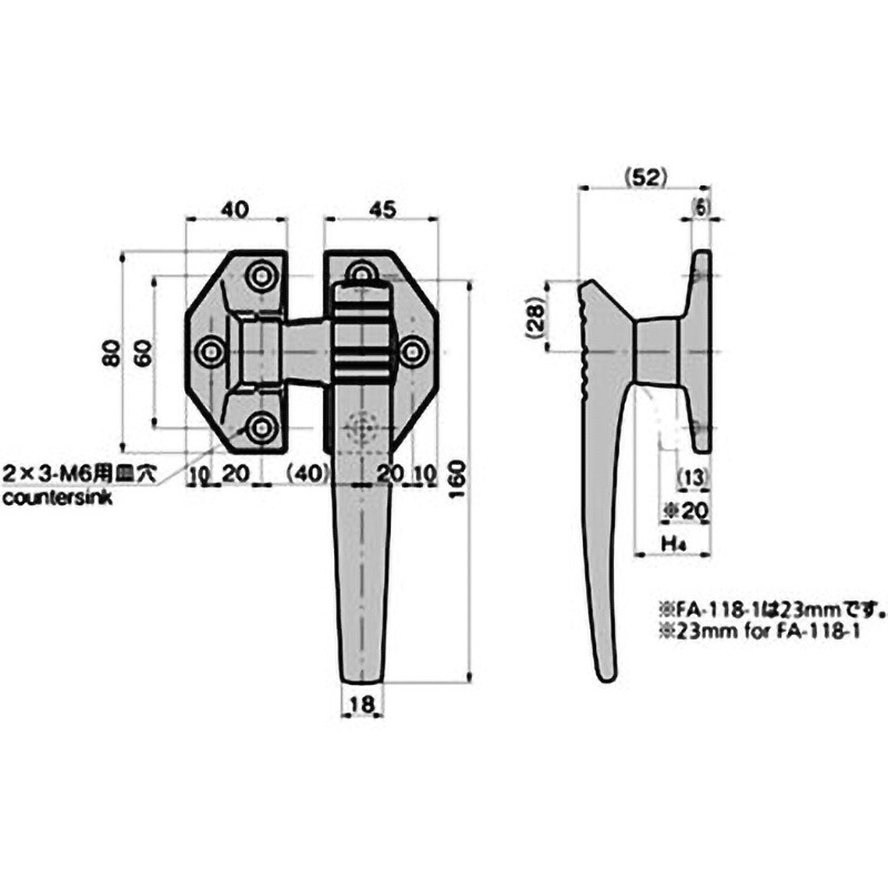 FA-1118-1 ステンレス 密閉用ハンドル 1個 TAKIGEN(タキゲン) 【通販