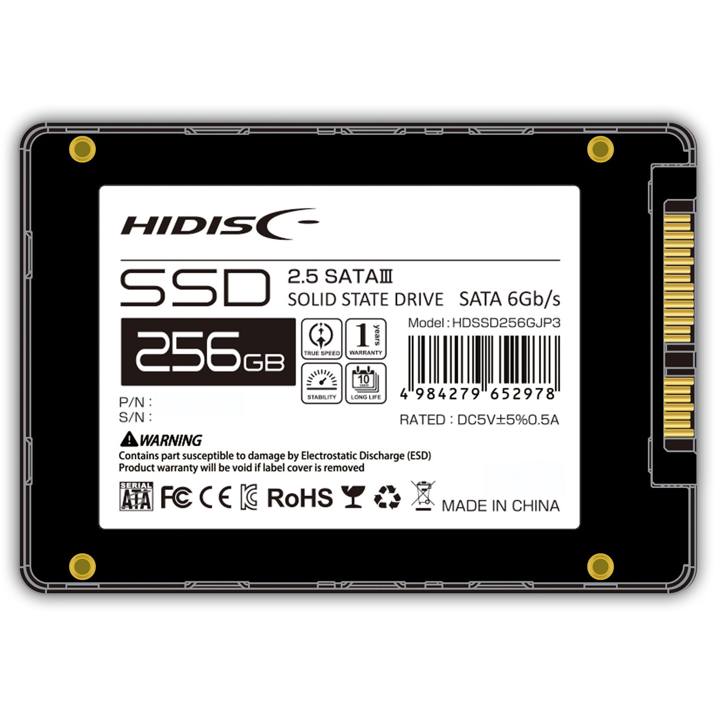 HDSSD256GJP3 内蔵SSD 2.5インチ SATA 6Gb/s HIDISC 256GB - 【通販