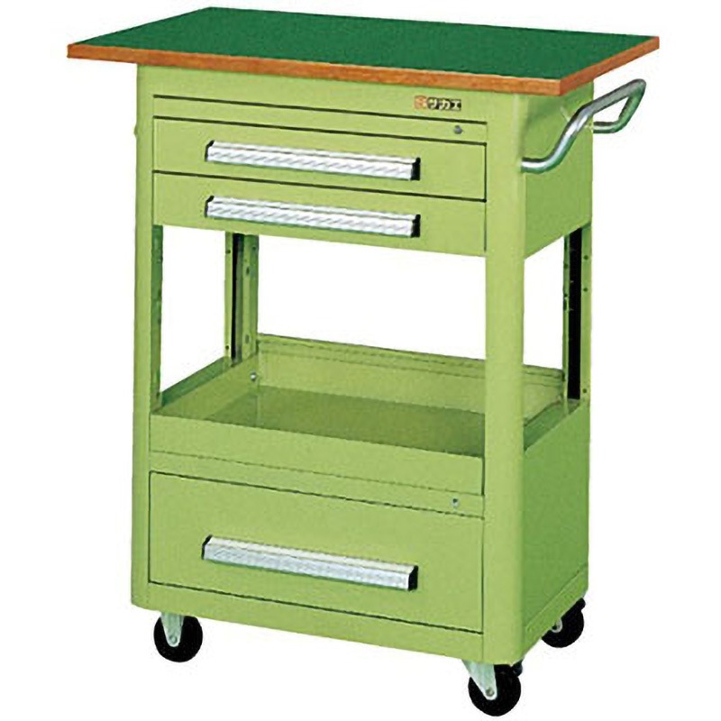 A-38AT エースワゴン(ゴム車/天板付) サカエ 引出しあり 均等荷重200kg