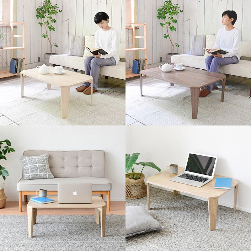 MTWL-7550(OAK) 折りたたみローテーブル YAMAZEN(山善) 幅750mm奥行